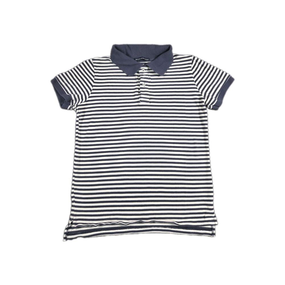 Brandy Melville Striped Polo Shirt Women's One Size Blue 100% Cotton Casual C7